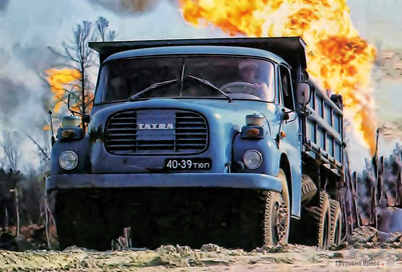 Самосвалы Т148 трудились и на нефтедобыче в Тюменской области. Рекламное фото Tatra 148S3 для чехословацкого журнала «Мотор-ревю», район Нижневартовска, 1976 г.