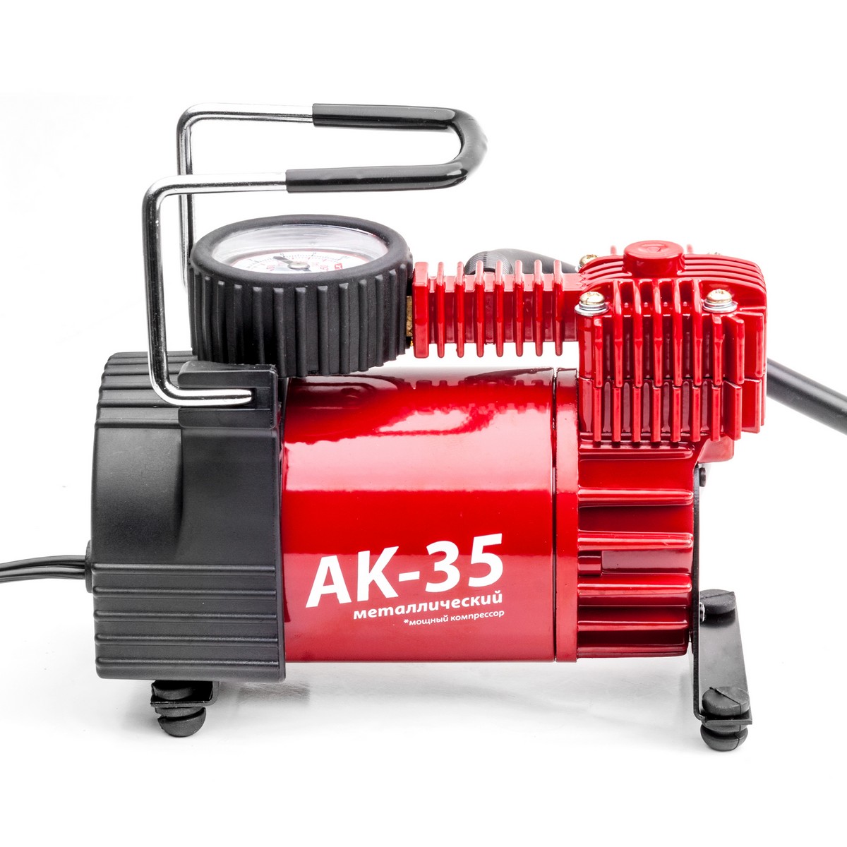 Поршневой компрессор для шин AK-35 (металлический, красный)