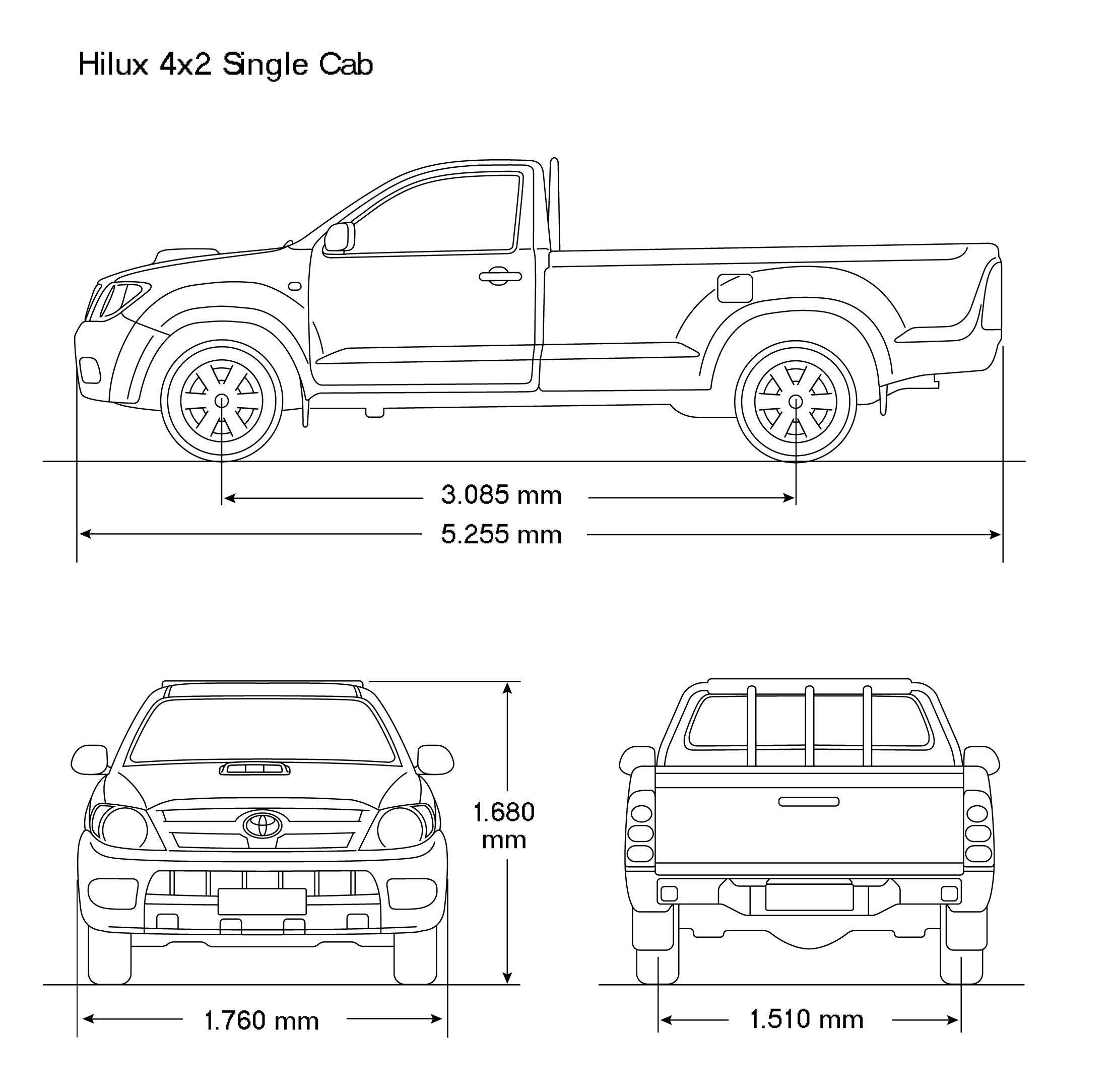 Тойота хайлюкс размеры кузова Toyota Hilux Комплектации и аксессуары
