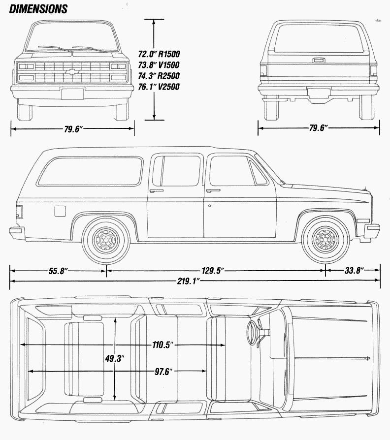 Chevrolet tahoe чертежи