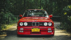 Превью обои bmw, e30, m3, красный, тюнинг