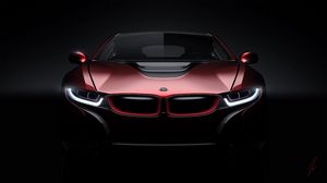 Превью обои bmw, i8, концепт, вид спереди