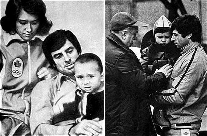 Валерий Харламов с семьёй и с Анатолием Тарасовым